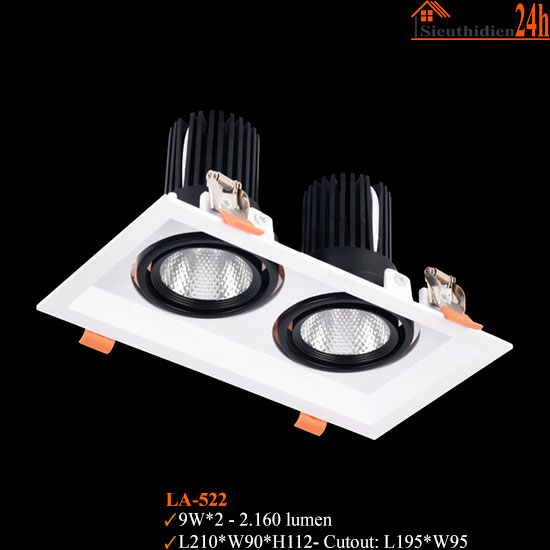 Đèn Spotlight Âm Trần Euroto LA-522 9w*2