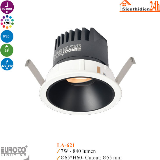 Đèn Spotlight Âm Trần Euroto LA-621 7w