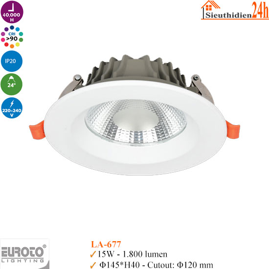Đèn Spotlight Âm Trần Euroto LA-677 15w