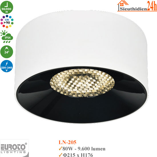 Đèn Ống Bơ Chống Chói Euroto LN-205 80W