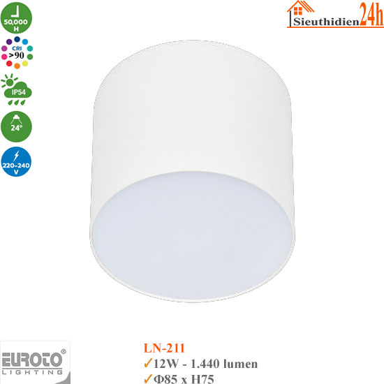 Đèn Ống Bơ Chống Chói Euroto LN-211 12W