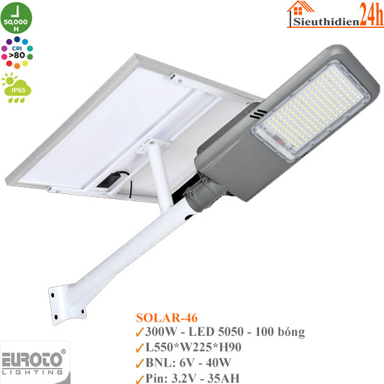 Đèn Đường Năng Lượng Mặt Trời Euroto Solar-46 300w
