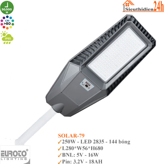 Đèn Đường Năng Lượng Mặt Trời Euroto Solar-79 250W
