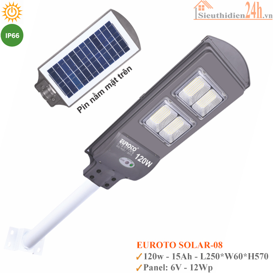 Đèn Đường Năng Lượng Mặt Trời Euroto Solar-08 120W