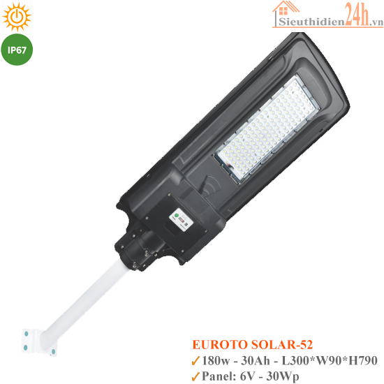 Đèn Đường Năng Lượng Mặt Trời Euroto Solar-52 180W