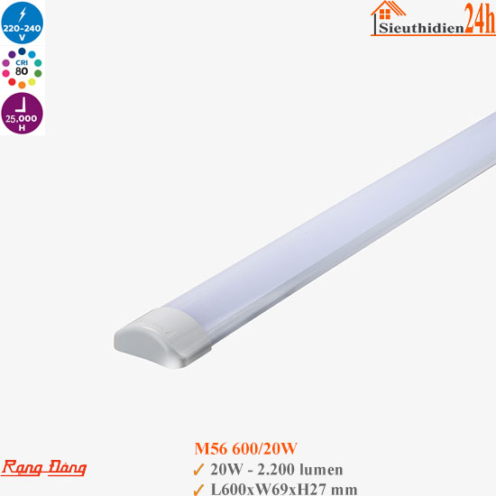 Đèn Led bán nguyệt Rạng Đông M56 600/20W