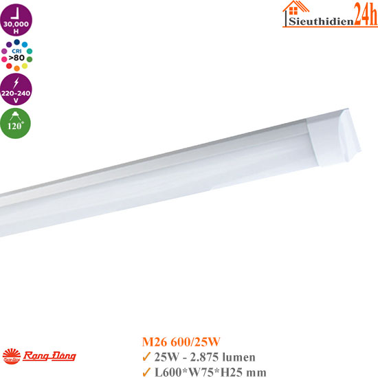Đèn Led bán nguyệt Rạng Đông M26 600/25W