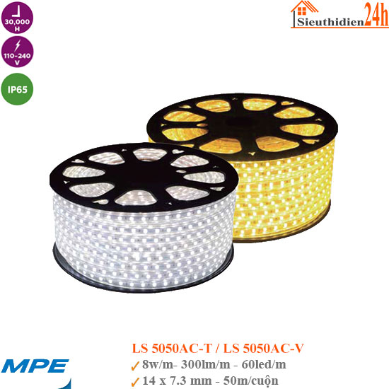 Đèn Led Dây MPE Seri LS 5050AC 8W/M 220V
