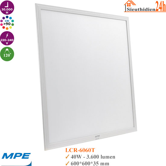 Đèn Led Panel Chiếu Sáng Lớp Học MPE LCR-6060T 40W
