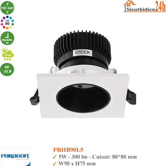 Đèn Spotlight Âm Trần Paragon PRHB90L5 5W
