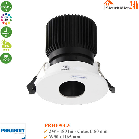 Đèn Spotlight Âm Trần Paragon PRHE90L3 3W