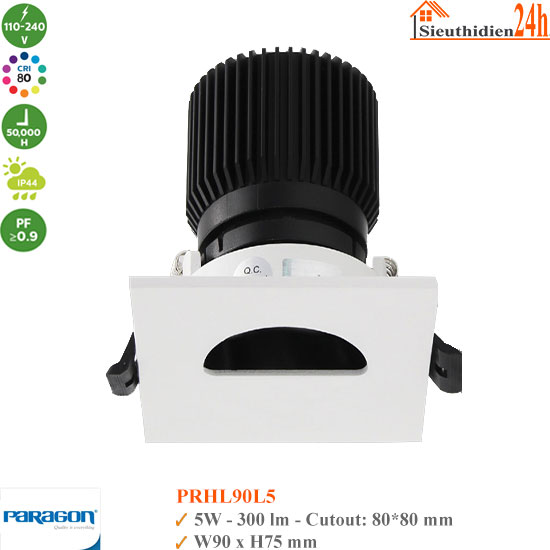 Đèn Spotlight Âm Trần Paragon PRHL90L5 5W