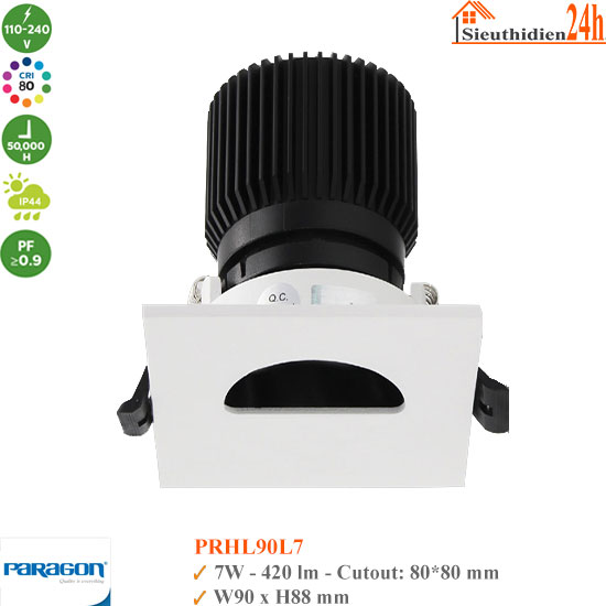 Đèn Spotlight Âm Trần Paragon PRHL90L7 7W