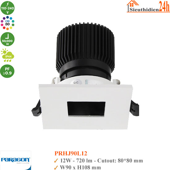 Đèn Spotlight Âm Trần Paragon PRHJ90L12 12W
