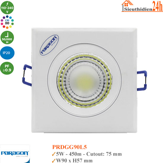 Đèn Spotlight Âm Trần Paragon PRDGG90L5 5W