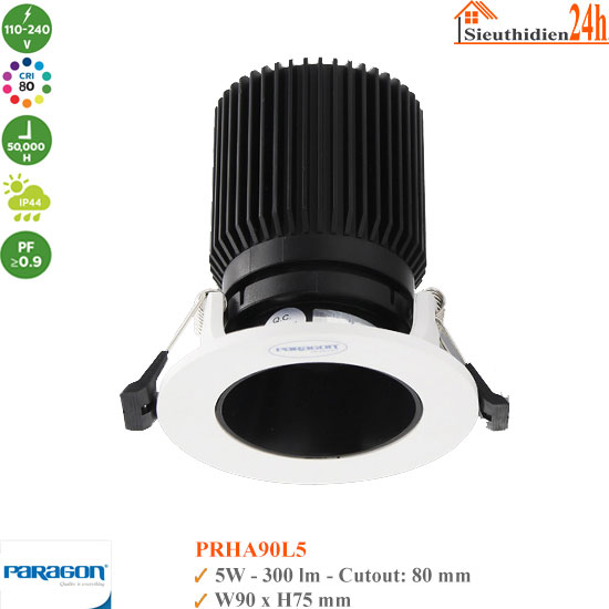 Đèn Spotlight Âm Trần Paragon PRHA90L5 5W