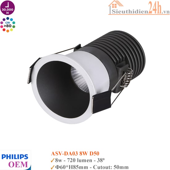 Đèn Spotlight Âm Trần Philips OEM ASV-DA03 8W