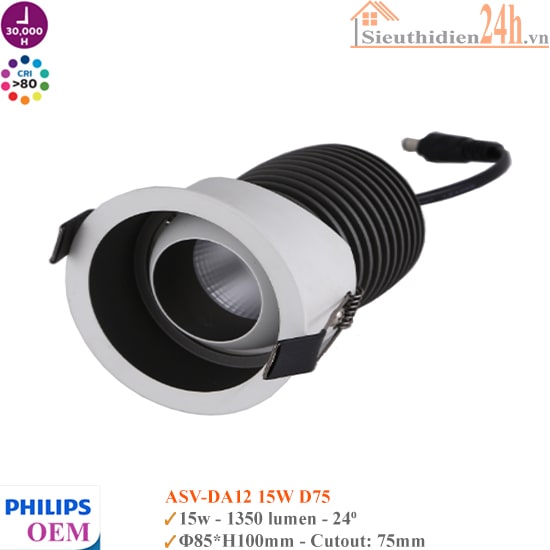Đèn Spotlight Âm Trần Philips OEM ASV-DA12 15W