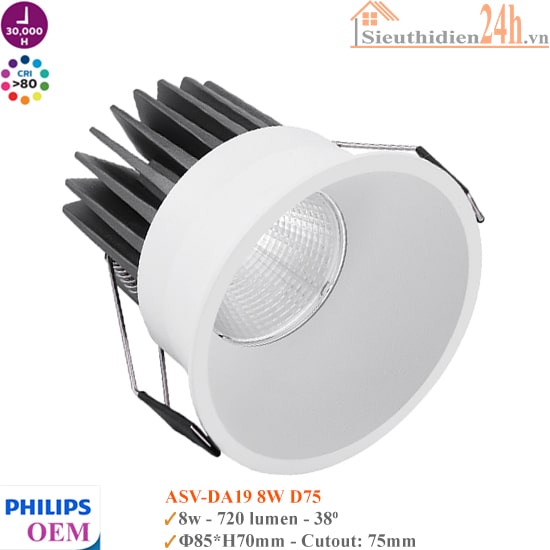 Đèn Spotlight Âm Trần Philips OEM ASV-DA19 8W