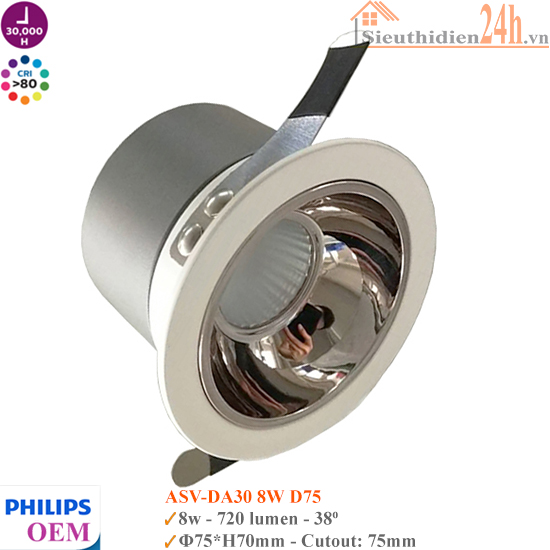 Đèn Spotlight Âm Trần Philips OEM ASV-DA30 8W