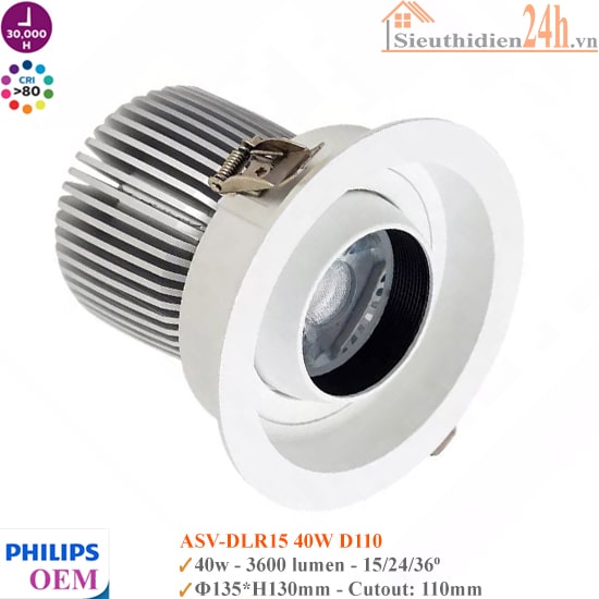Đèn Spotlight Âm Trần Philips OEM ASV-DLR15 40W