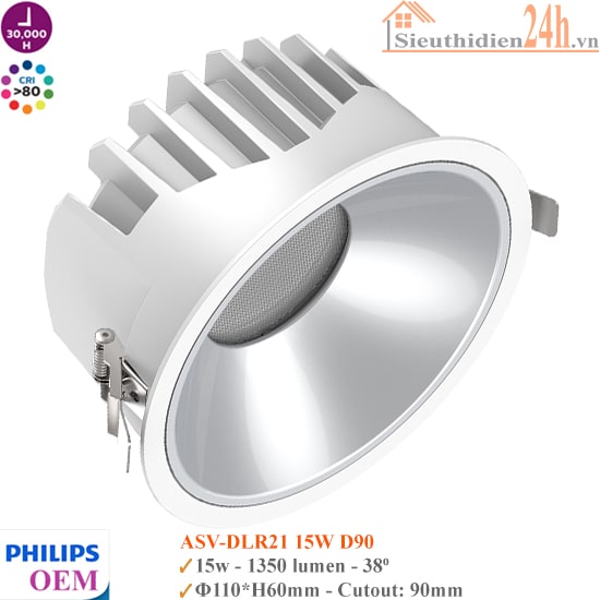 Đèn Spotlight Âm Trần Philips OEM ASV-DLR21 15W