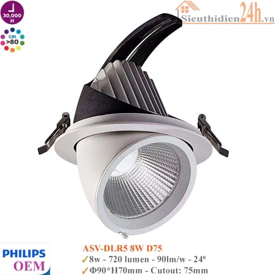 Đèn Spotlight Âm Trần Philips OEM ASV-DLR5 8W