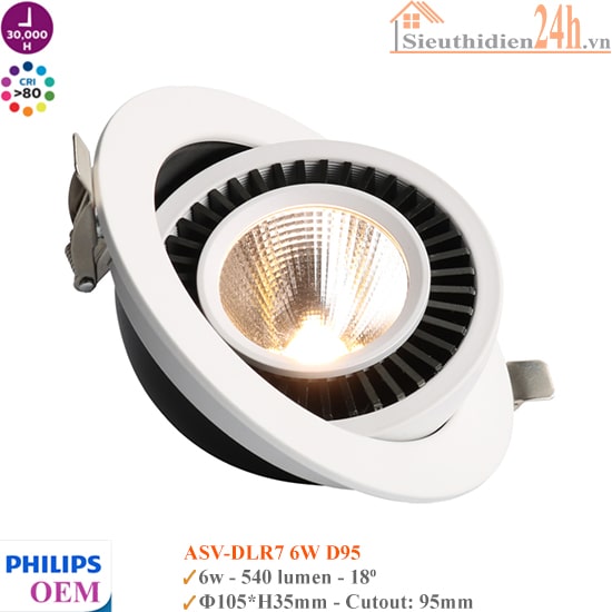 Đèn Spotlight Âm Trần Philips OEM ASV-DLR7 6W