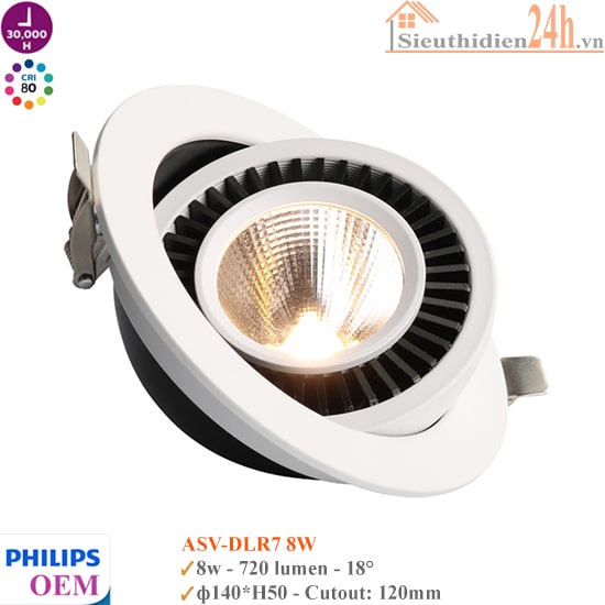 Đèn Spotlight Âm Trần Philips OEM ASV-DLR7 8W