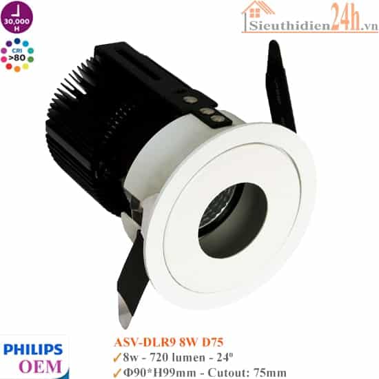 Đèn Spotlight Âm Trần Philips OEM ASV-DLR9 8W