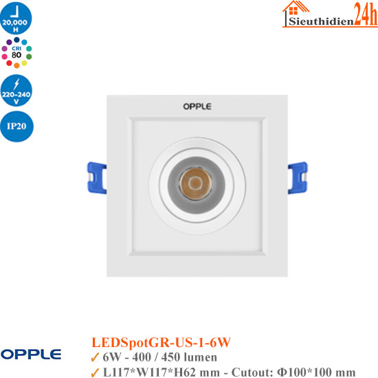 Đèn Spotlight Âm Trần Opple LEDSPOT GR-US-1 6W