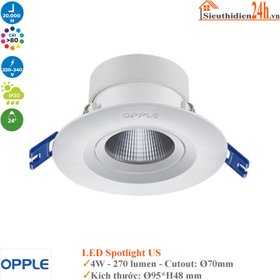 Đèn Spotlight Âm Trần Opple RA-US R70 4W