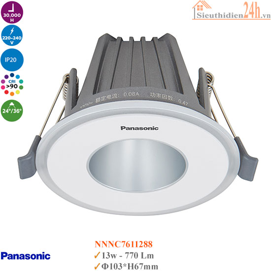 Đèn Spotlight Âm Trần Panasonic LGP NNNC7611288 13W Viền Nhỏ
