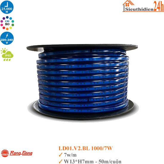 Đèn Led Dây Rạng Đông Màu Xanh LD01.V2.BL 7W 220V