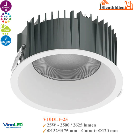 Đèn Spotlight Âm Trần Vinaled V10DLF-25 25W