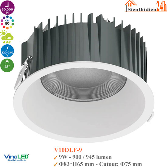 Đèn Spotlight Âm Trần Vinaled V10DLF-9 9W