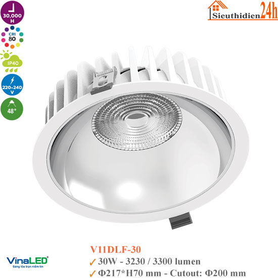 Đèn Spotlight Âm Trần Vinaled V11DLF-30 30W