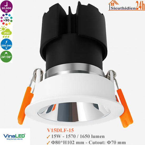Đèn Spotlight Âm Trần Vinaled V15DLF-15 15W