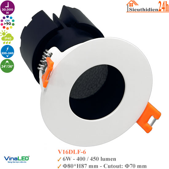 Đèn Spotlight Âm Trần Vinaled V16DLF-6 6W