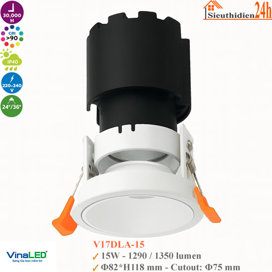 Đèn Spotlight Âm Trần Vinaled V17DLA-15 15W