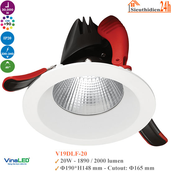 Đèn Spotlight Âm Trần Vinaled V19DLF-20 20W