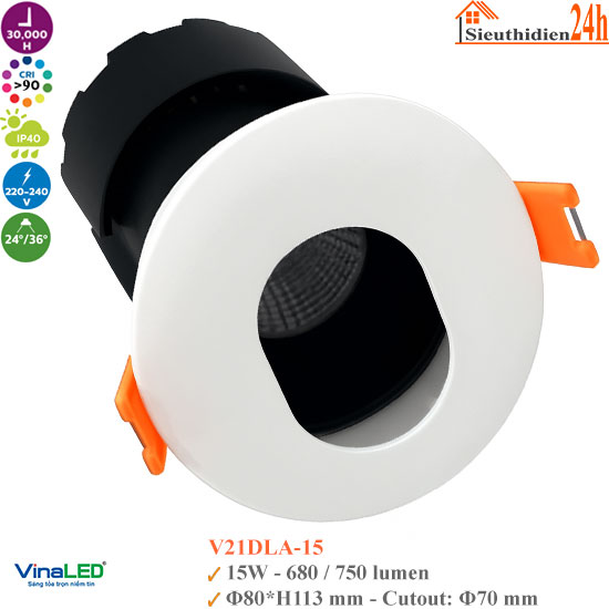 Đèn Spotlight Âm Trần Vinaled V21DLA-15 15W