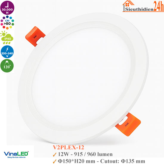 Đèn Led Âm Trần Vinaled V2PLEX-12 12W