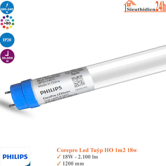 Bóng Đèn Tuýp Philips CorePro LEDtube HO 1200mm 18W T8