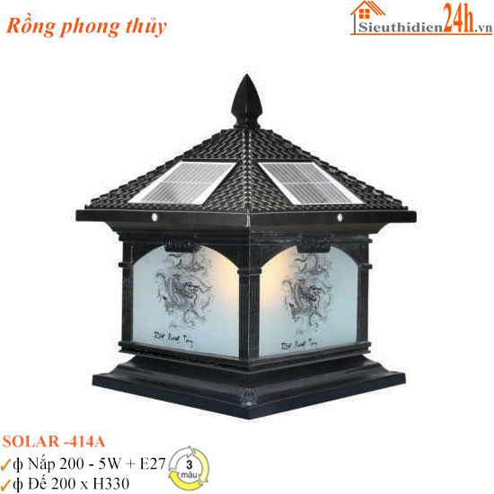 Đèn Trụ Cổng Rồng Phong Thủy Euroto SOLAR-414