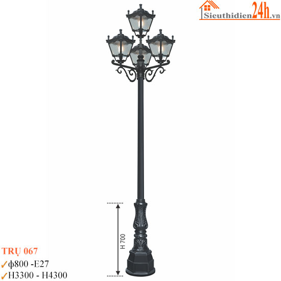 Đèn Trụ Sân Vườn Euroto TRU-067