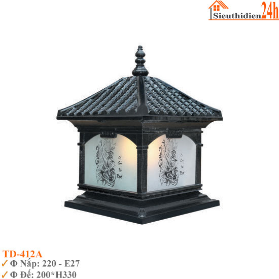 Đèn Trụ Cổng Cá Chép Hóa Rồng Euroto TD-412A