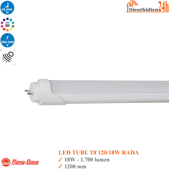 Bóng Đèn Cảm Biến 1m2 Rạng Đông LED TUBE T8 120/18W RADA