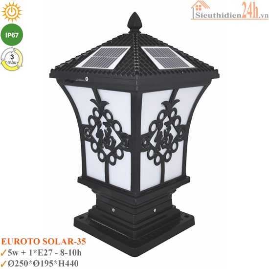 Đèn Trụ Cổng Chữ Phước Euroto SOLAR-35