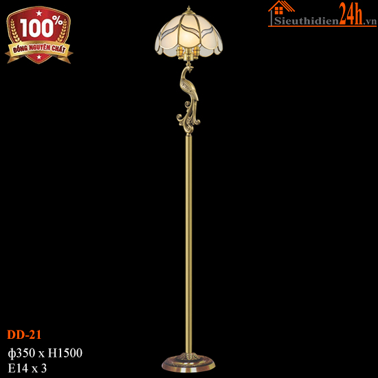 Đèn Cây Đứng Đồng Nguyên Chất Euroto DD-21